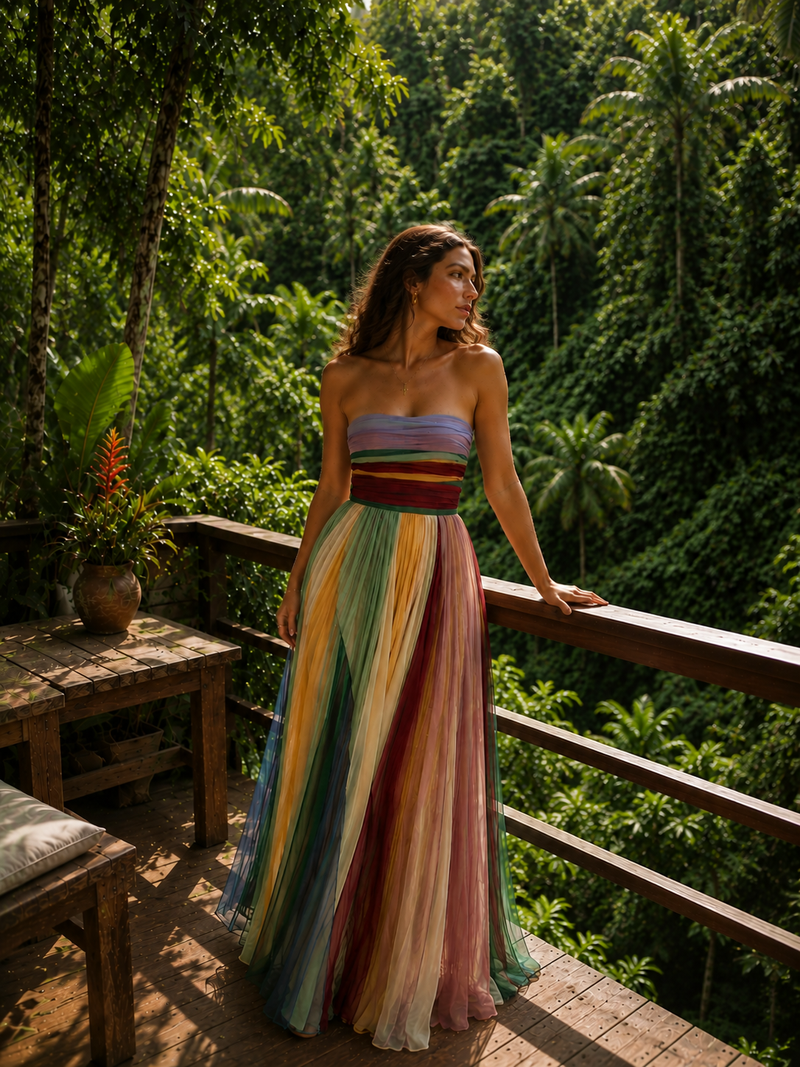 Thirza - Vestido Plisado Multicolor | Edición Especial