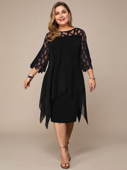 Adriana™ · Vestido midi de gasa y encaje | L–6XL