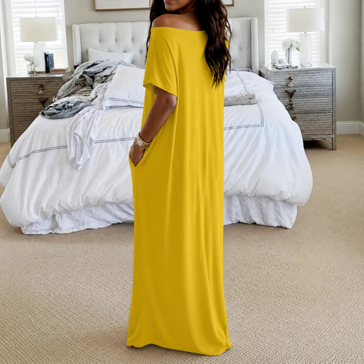 Vestido Altea Amarillo · vista posterior