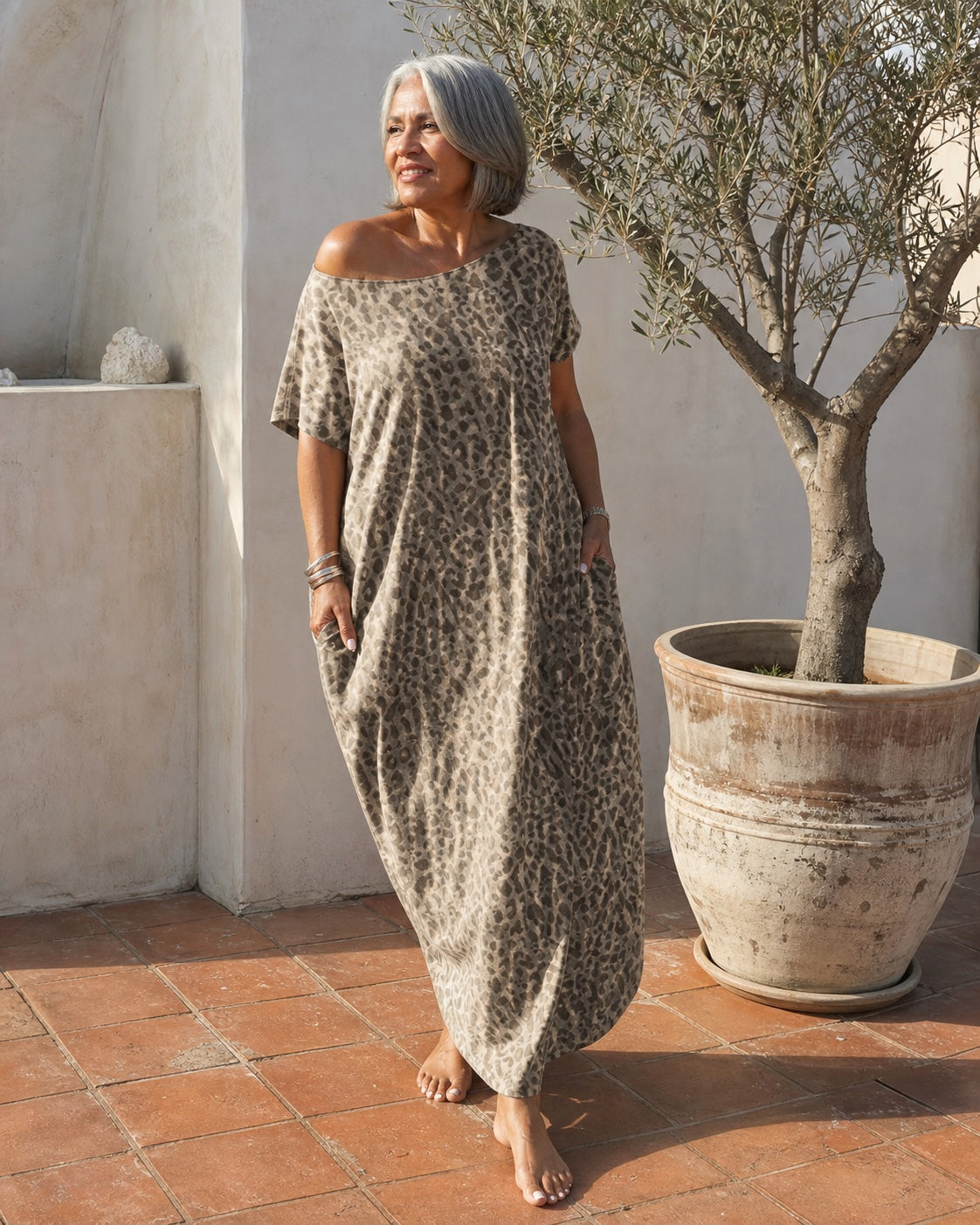 Vestido Altea · leopardo en movimiento