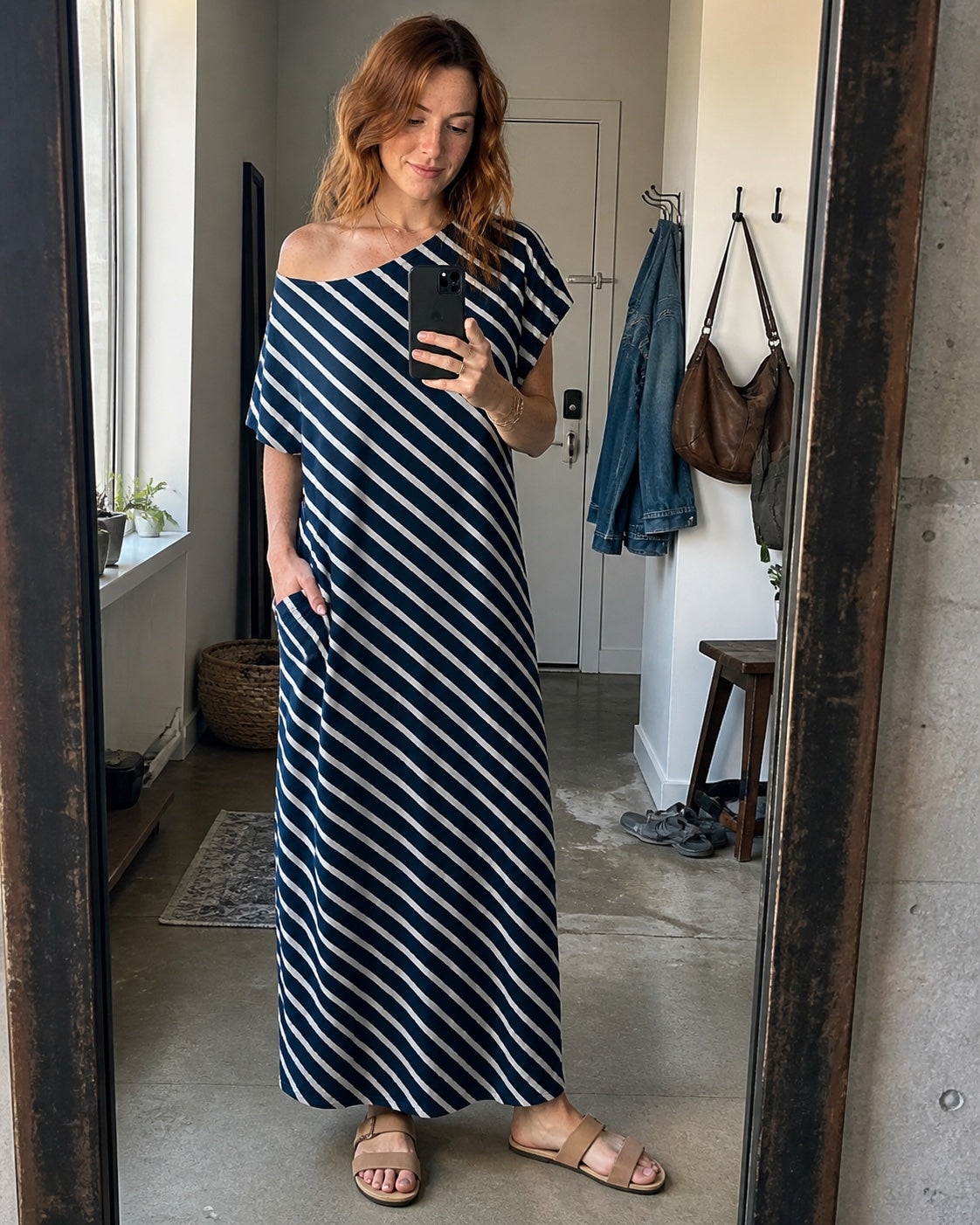 Vestido Altea · rayas en un look cotidiano